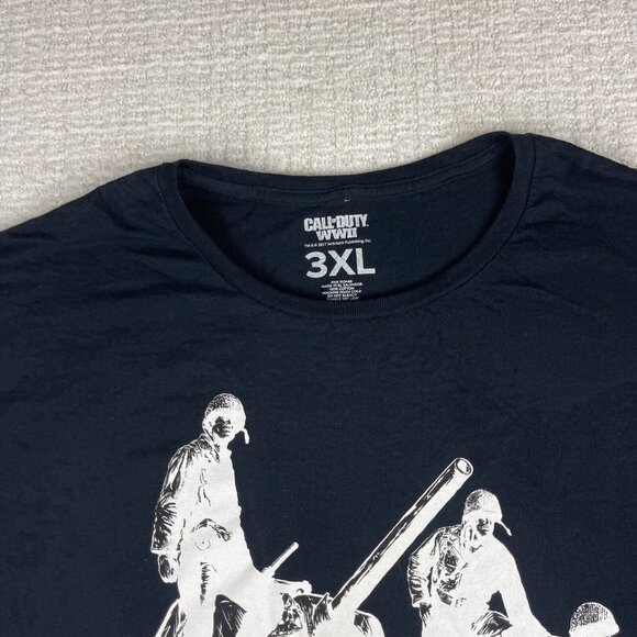 2017 Men's 3XL Call Of Duty WW2 Blue Graphic Video Game Collector T Shirt - Picture 7 of 16